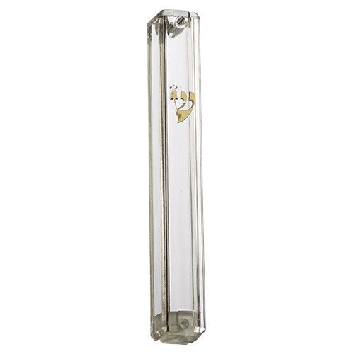 Clear Acrylic Mezuzah Case 7" (Fits 6" (15cm)Mezuzah Scroll)- Stick/Screw On