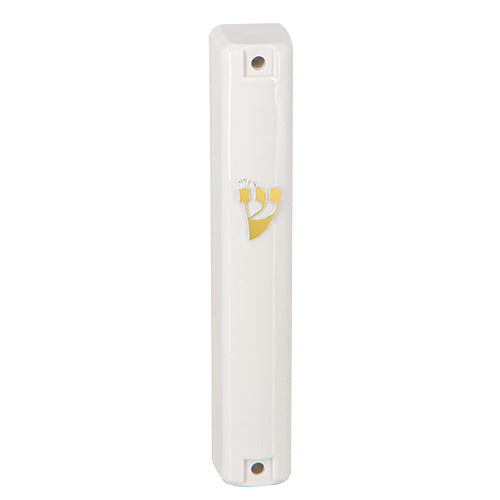 White Acrylic Screw On Mezuzah Case 7"(Fits 6" (15cm)Mezuzah Scroll)