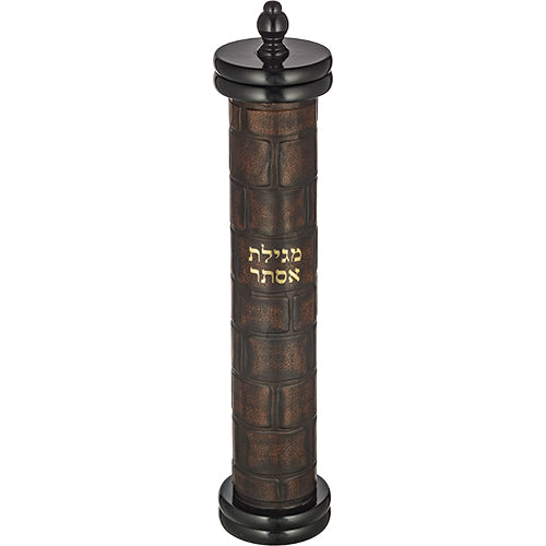 Megillah holder Wood/Faux leather